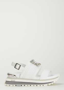 Білі сандалії Liu Jo з декором-камінням, фото